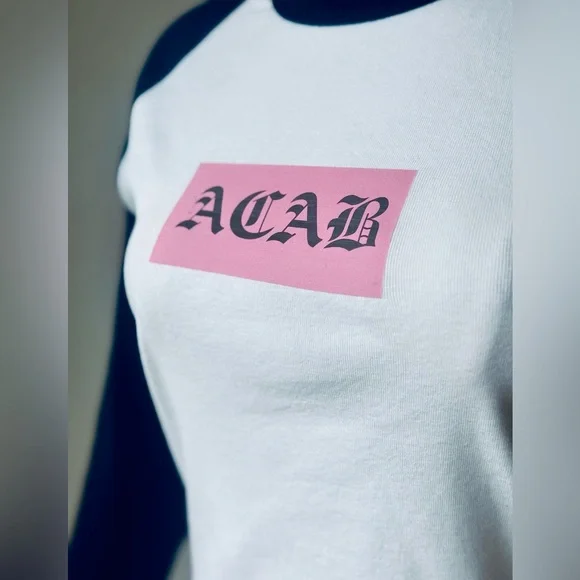 ACAB raglan baseball baby tee Size S - Picture 3 of 4